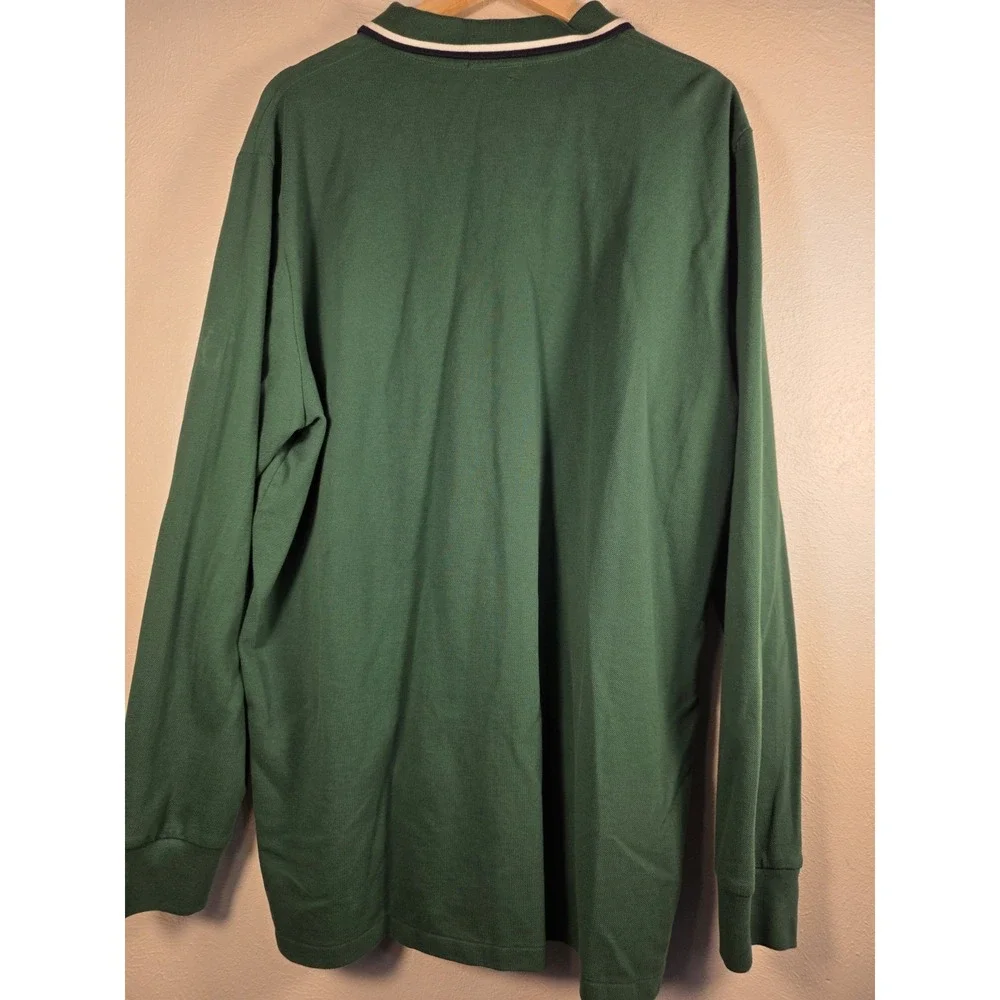 Polo Ralph Lauren Long Sleeve Big Pony Crest Green Rugby Shirt Men's Size 2XL